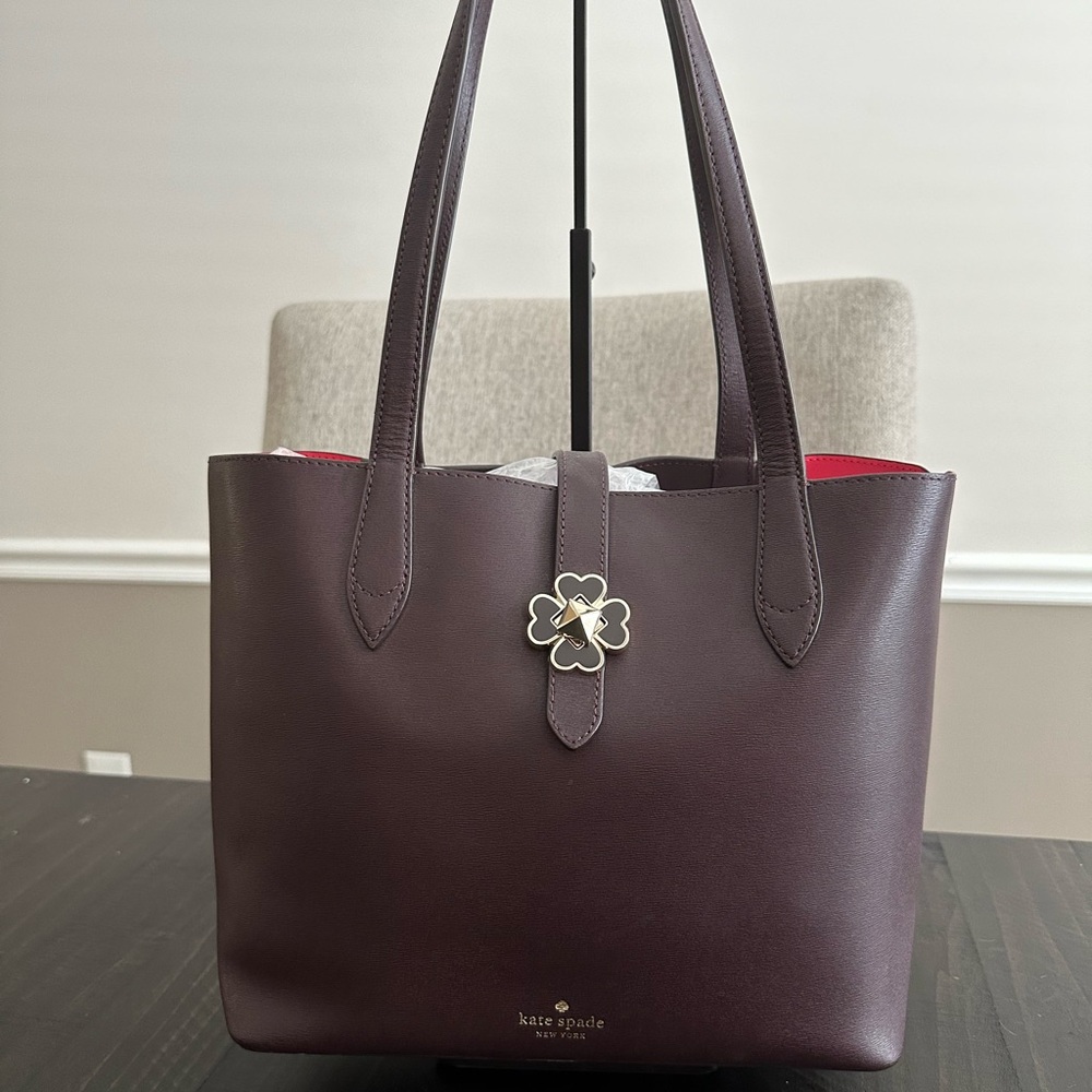Kate Spade Mauve Tote with Clover Accent